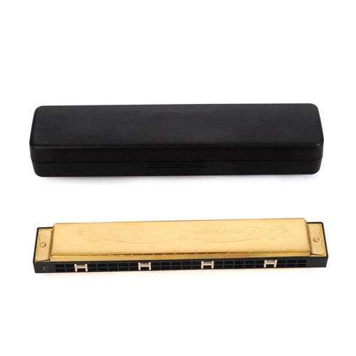 BaydoG harmonica 24 Hole Polyphonic Harmonica In C Key Golden Harmonica Musical Instrument Harmonica