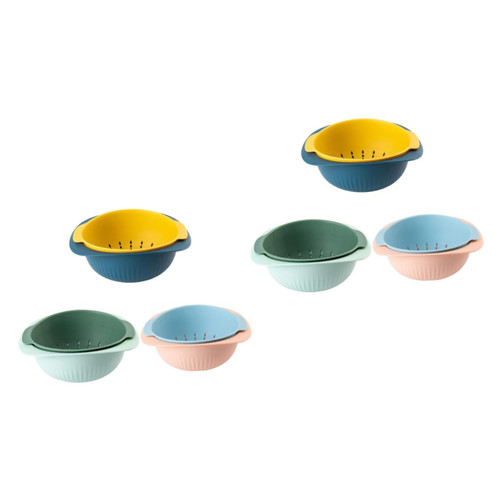 MAGICLULU 6 Pcs Fruit Strainer Silicone Strainer Sink Basket Strainer Sink Strainer Over Sink Colander Strainer for Sink Silicone Colander Filter Drain Basket for Rice Vegetable