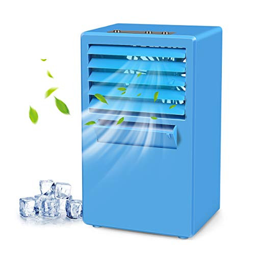 UOKOO Personal Space Air Conditioner, Mini Portable Desktop Fan Personal Misting Table Fan Small Evaporative Air Cooler Circulator Humidifier for Office, Dorm, Room, Outdoor