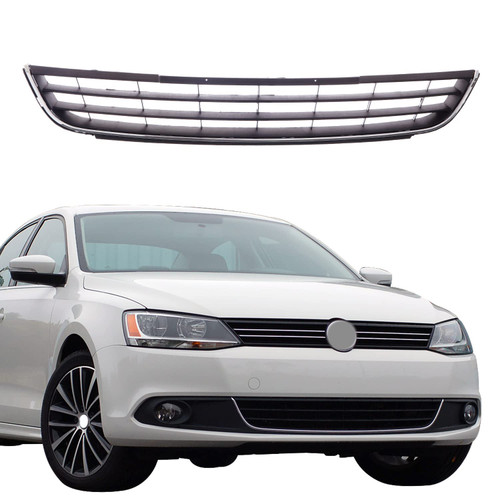 CarPartsDepot Front Bumper Lower Grille Grill Black Plastic Compatible for 2011-2014 Jetta Fits 5C6853671RYP VW1036120
