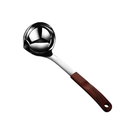 Steel Ladle Kitchen Gadgets Stainless Steel Soup Ladle Long Handle Soup Oil Separator Scoop Kitchen Colander Filtering Grease Spoon Cooking and Serving Spoon for Soup