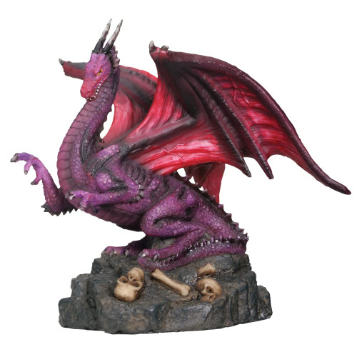 ICE ARMOR 5" H Purple and Red Abraxas Dragon Figurine Statue