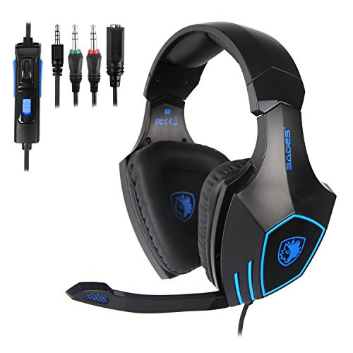 SADES 819 Gaming Headset for PS4 New Xbox One Gaming Headphone with Mic Volume Control for PC Mac Laptop