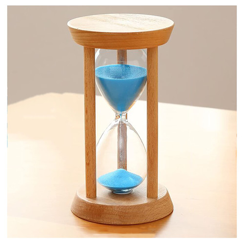 PENGHUISM Sandglass Timer,Hourglass Sand Timers, Hourglass Sand Timer Wood/Glass Sand Timer Egg Hourglass,3/5/10/15/20/30 Minutes for Kids,Classroom,Kitchen,Games,Brushing Timer (Color : Blue, Size :