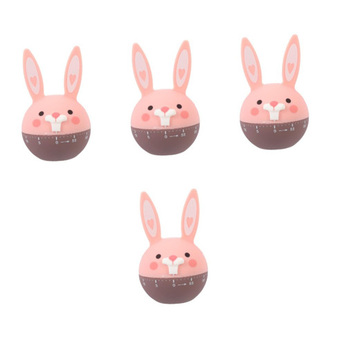 4pcs Kitchen Timer Classroom Timer Cooking Clock Bunny Timer Manual Timer Countdown Timer Kids Visual Timer Desk Timer Egg Timer for Kids Wind up Timer Portable Work Tool Abs