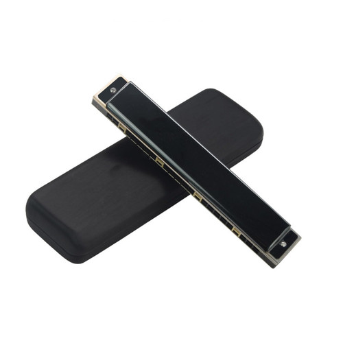 TEMKIN harmonica 24 Holes To Play Polyphonic C Key Harmonica Adult Beginner Entry To Play Harmonica Harmonica (Color : Bk)