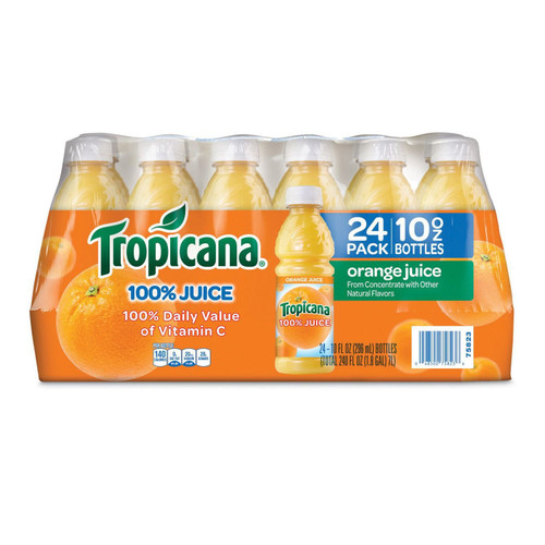 Tropicana 100% Orange Juice, 10 oz, 24 ct