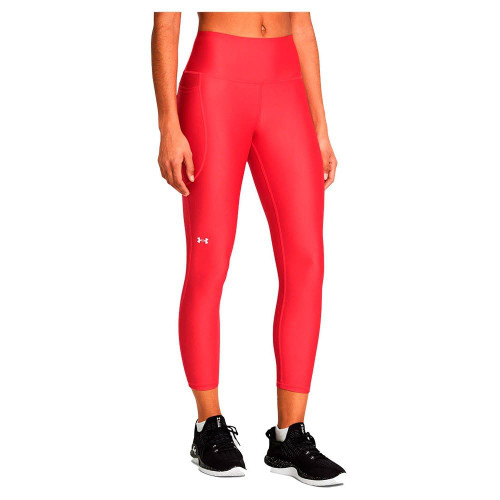 Under Armour Womens HeatGear Armour High Waisted No Slip Ankle Leggings, (814) Red Solstice / / White, X-Small