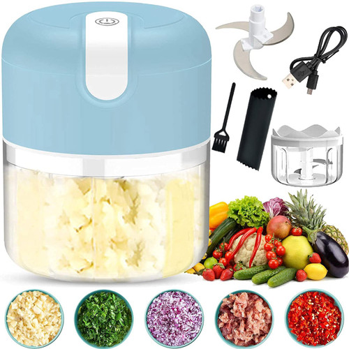 Electric Mini Garlic Chopper, Mini Chopper Food Processor, Chop Garlic Onion Ginger Celery Veggie Meat, Baby Food, Mini Garlic Cutter Masher