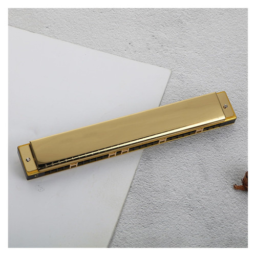 BaydoG harmonica Harmonica Beginner 28 Hole C Polyphonic Entry Student Adult Playing Musical Instrument Harmonica (Color : Gold)