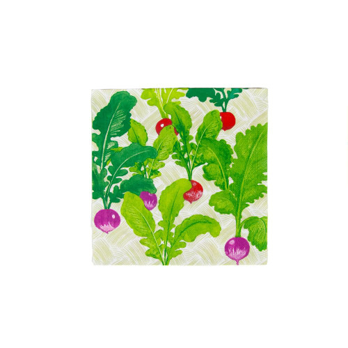 Caspari Radish Patch Luncheon Napkins - 4 packs of 20 Napkins
