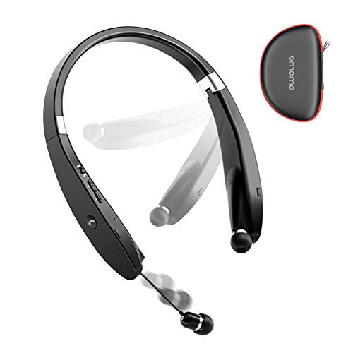 AMORNO Foldable Bluetooth Headphones Wireless Neckband Headset with Retractable Earbuds, Sports Sweatproof Noise Cancelling Stereo Earphones with Mic (Black) AMORNO Foldable Bluetooth Headphones Wireless Neckband Headset with Retractable Earbuds, Sports Sweatproof Noise Cancelling Stereo Earphones with Mic (Black)