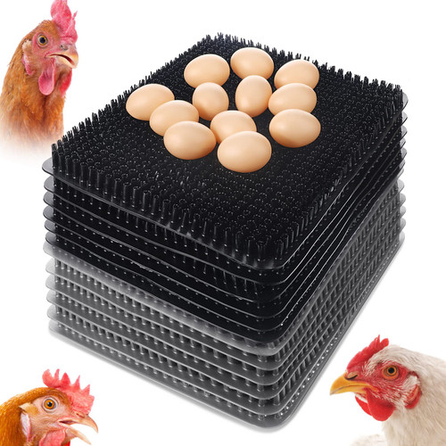 12 Pcs Chicken Nesting Pads Washable Hen Nest Mats Chicken Nesting Box Reusable Black Gray Chicken Coop Bedding Laying Mats with 18 Pcs Fake Plastic Eggs for Poultry Bedding Coop Duck Hen House