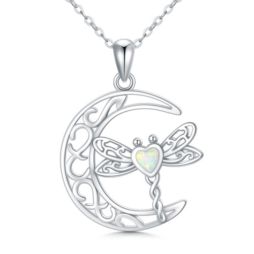 Twoowl Dragonfly Pendant Necklace 925 Sterling Silver Celtic Moon Necklace Irish Jewelry Gifts Birthday Christmas Valentine's Day for Women Girls Dragonfly Lovers Twoowl Dragonfly Pendant Necklace 925 Sterling Silver Celtic Moon Necklace Irish Jewelry Gifts Birthday Christmas Valentine's Day for Women Girls Dragonfly Lovers