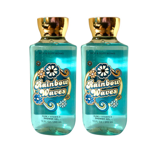 Bath & Body Works Shower Gel, Gift Set of 2, 10oz Each (Rainbow Waves)