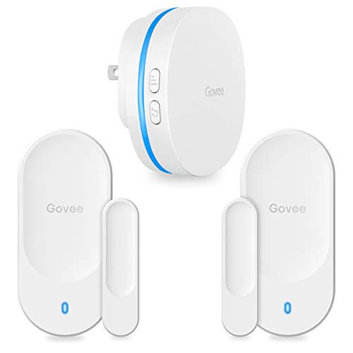 Govee Door Open Chime, Wireless Door Chime Home Security Expandable Door Entry Alarm, 2 Magnetic Door Entry Alert Sensor, 1 Wireless Plugin Receiver