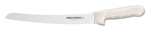 Sani-Safe S147-10SC-PCP 10" White Scalloped Bread Knife with Polypropylene Handle, Multicolor