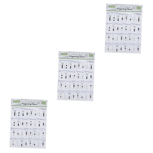 SUPVOX 3 Pcs Chord Fingering Chart Guitar Chords Scales Fingering Diagram Poster Trumpet Chord Guide Practice Chart for Beginners Guitar Poster Decal Coated Paper Student Supplies Music
