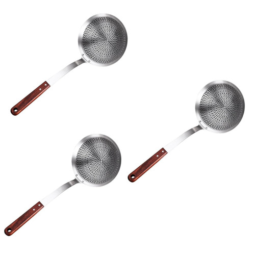 DECHOUS 3pcs Hot Pot Spoon Hot Pot Filter Spoon Skimmer Spider Strainer Fry Basket Stainless Strainer Soup Strainer Skimmer Mesh Ladle Spoon Colander Stainless Steel Scoop Metal