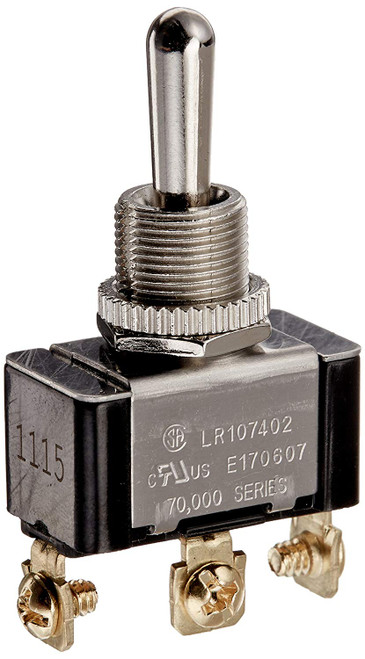 Morris 70280 Heavy Duty Momentary Contact Toggle Switch, SPDT, (On)-Off-(On), Screw Terminals