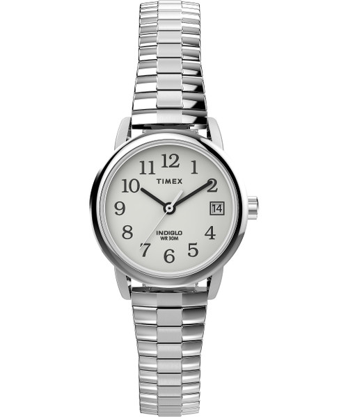 Timex Women's Easy Reader Classic 25mm Watch - Silver-Tone Expansion Band White Dial Silver-Tone Case