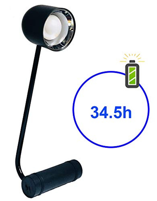 AFORTLO LED Desk Lamp,Rechargeable Battery Powered Macaroon Nordic 3-Level Brightness Touch Dimmer,Cordless Table Lamp,Reading Light for Living Room, Study, Office, Bedside with UL Adapter (Black)