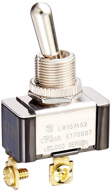 Morris 70250 Heavy Duty Momentary Contact Toggle Switch, SPST, (On)-Off, Screw Terminals