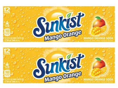 Sunkist Soda Bundled by Louisiana Pantry (Mango Orange, 24 Pack 12 oz Cans)