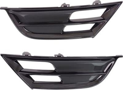 Garage-Pro Bumper Grille Set Compatible With 2015-2017 Chrysler 200, Textured Black Front Driver and Passenger Side