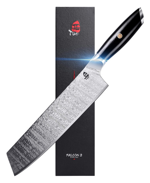 TUO Kiritsuke Knife 8.5 inch - Vegetable Cleaver Knife, Kiritsuke Chef Knife AUS-8 Japanese Steel with G10 Handle - Falcon S Series with Gift Box