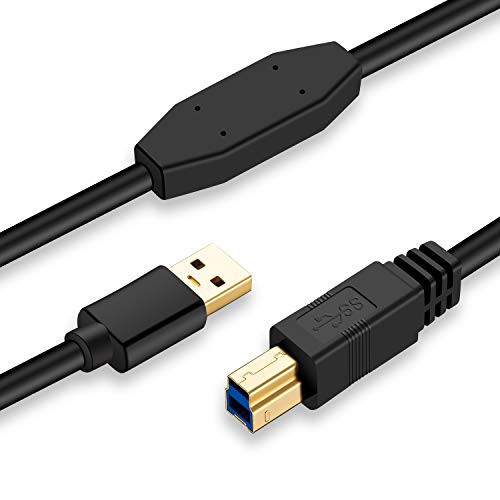 USB 3.0 Cable A Male to B Male 25Ft,Superspeed USB 3.0 A-B/A Male to B Male Cable - for Scanner, Printers, Desktop External Hard Drivers and More(25Ft/8M)