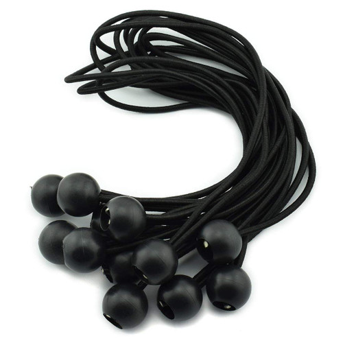 HJ Garden 12pcs 12 Inches (30cm) Ball Bungee Cords Black Elastic String Canopy Tarp Tie Down Straps Tent Fix Rope HJ Garden 12pcs 12 Inches (30cm) Ball Bungee Cords Black Elastic String Canopy Tarp Tie Down Straps Tent Fix Rope