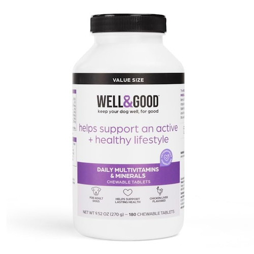 Well & Good Dog Multivitamins Chewable Tablets, Count of 180 Well & Good Dog Multivitamins Chewable Tablets, Count of 180