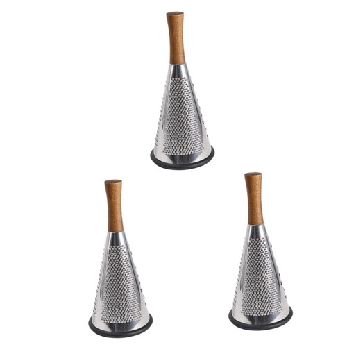 Yardwe 3pcs Kitchen Grater graters for Kitchen Manual Cheese Grater Manual Cheese Slicer Kitchen Metal Cheese Grater Kitchen Gadget Sturdy Cheese Grater Wood Kitchen Supplies Portable