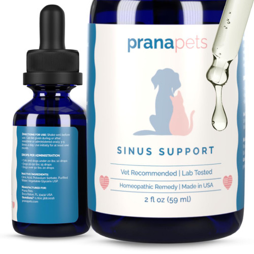 Sinus Support Liquid Supplement for Dogs & Cats | Naturally Helps Relieve Sinus Issues in Pets | Natural Formula | by Prana Pets Sinus Support Liquid Supplement for Dogs & Cats | Naturally Helps Relieve Sinus Issues in Pets | Natural Formula | by Prana Pets