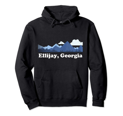 Cute Ellijay Georgia GA Retro Blue Ridge Mountains Pullover Hoodie