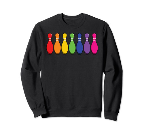 Bowler Pins Bowling Rainbow LGBT Pride Sweatshirt