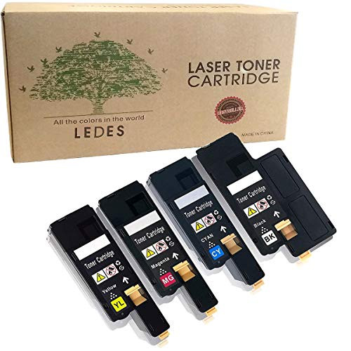 Ledes Compatible Toner Cartridge Replacement for Dell E525W E525 to use with E525W Color Laser Printer for 593-BBJX 593-BBJU 593-BBJV 593-BBJW (Black Cyan Magenta Yellow, 4 Pack)