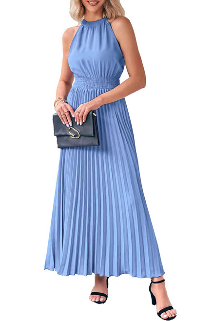 PRETTYGARDEN Women's Long Sun Dresses Sleeveless Halter Neck Flowy Pleated Maxi Cocktail Party Dresss (Light Blue,X-Large) PRETTYGARDEN Women's Long Sun Dresses Sleeveless Halter Neck Flowy Pleated Maxi Cocktail Party Dresss (Light Blue,X-Large)