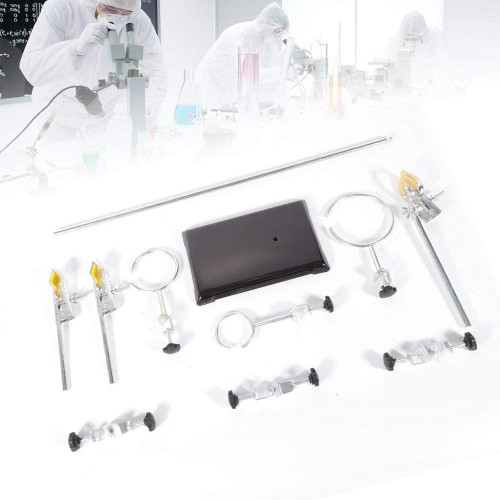 VPABES 60CM Laboratory Iron Support Stand Flask Condenser Clamp Clip Lab Metalware Set