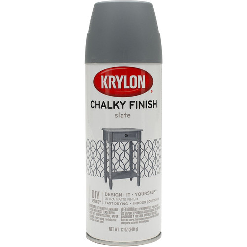 Krylon K04104007 Chalky Finish Spray Paint, Anvil Gray, 12 Ounce