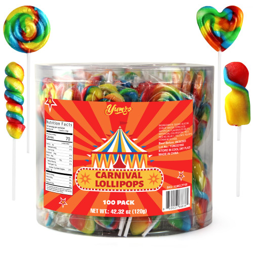 Carnival Lollipops Rainbow Twist, Swirls, and Round Lollipops Unicorn Party Favors - Individually Wrapped Rainbow Candy Suckers & Lollipops Great for Birthday Parties, Unicorn Pinata, 100 Count Carnival Lollipops Rainbow Twist, Swirls, and Round Lollipops Unicorn Party Favors - Individually Wrapped Rainbow Candy Suckers & Lollipops Great for Birthday Parties, Unicorn Pinata, 100 Count