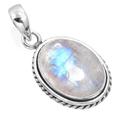 JEWELOPORIUM 925 Silver Pendant for Women White Real Rainbow Moonstone Gemstone Costume Silver Pendant Necklace Christmas - Gift Vintage Jewelry JEWELOPORIUM 925 Silver Pendant for Women White Real Rainbow Moonstone Gemstone Costume Silver Pendant Necklace Christmas - Gift Vintage Jewelry