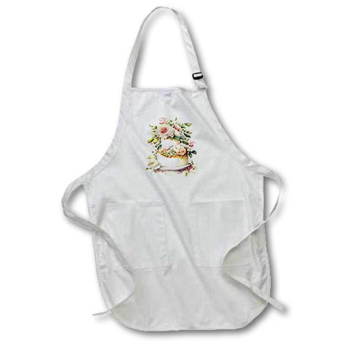 3dRose Pretty Floral Wedding Cake Illustration - Aprons (apr-382224-4)
