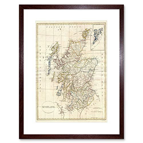 Wee Blue Coo 1799 Clement CRUTTWELL MAP Scotland Vintage Black Framed Art Print B12X2139 Wee Blue Coo 1799 Clement CRUTTWELL MAP Scotland Vintage Black Framed Art Print B12X2139