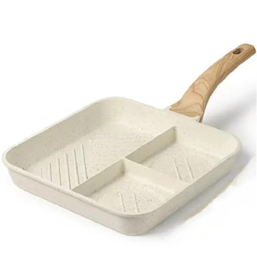 Toutrop Frying Pot Pan Thickened Omelet Pan Non-Stick Egg Pancake Steak Pan Breakfast Maker Cookware Pan 3 Hole