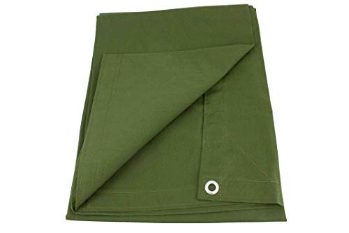 6' x 8' Green Canvas Tarp 12oz Heavy Duty Water Resistant
