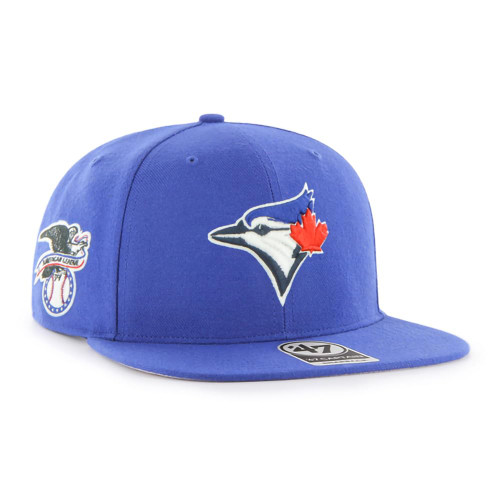 '47 MLB Sure Shot Captain Hat Adjustable Structured 6-Panel Snapback Hat Cap, Adult One Size Fits All (US, Alpha, One Size, Toronto Blue Jays)