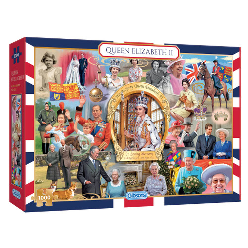Queen Elizabeth II 1000 Piece Jigsaw Puzzle | Queen Jigsaw Puzzle | Sustainable Puzzle for Adults | Premium 100% Recycled Board | Great Gift for Adults | Gibsons Games