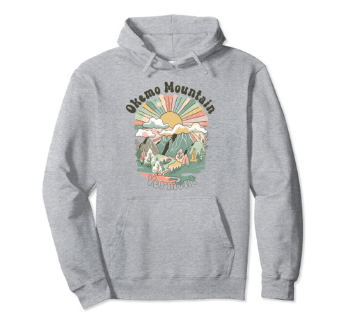 Vintage Okemo Mountain Vermont Mountains Hiking Sunset Pullover Hoodie